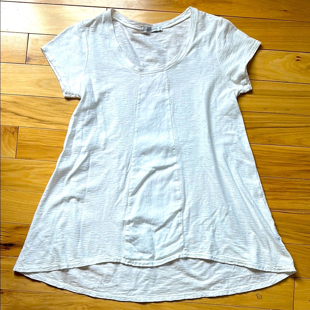 Cut Loose Cotton Linen Short Sleeve Tunic Top